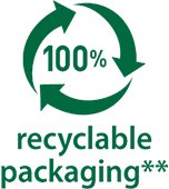 100% recyclable packaging
